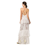White Layered Maxi Dress - Jazmine & Yazmine Designer Boutique