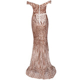 Gold Off Shoulder Evening Gown - Jazmine & Yazmine Designer Boutique