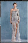 Andrea & Leo Couture A0993 Modern One Sleeve Fully Beaded Gown