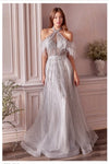 Andrea & Leo Couture A1023 Anastasia Feather Gown Swathed In Crystals And Silver Beads