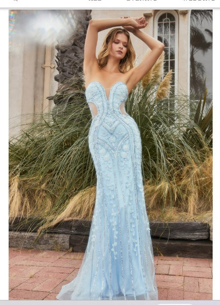Andrea & Leo Couture A1211 Crystal Studded Lace Mermaid Gown