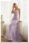 LA Divine BY Cinderella CD995 Fitted Floral Applique Tulle Gown