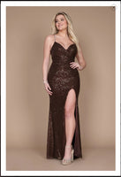 Dylan & Davids DD1235 Long Formal Fitted Sequin Prom Dress