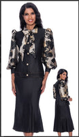 Devine Sport 62852 2pc Denim Women Denim Suit With Print Puff Sleeves