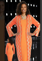 Donna Vinci KNITS Style 13360,ORANGE, 1 Pc. Dress