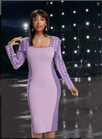 Donna Vinci KNITS Style 13361,ORCHID/LAVENDER, 1 Pc. Dress