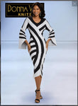 Donna Vinci KNITS Style 13370,BLACK/WHITE, 1 Pc. Dress