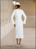 Donna Vinci KNITS Style 13374,PURE WHITE, 1 Pc. Dress Exclusive Knitted Yarn