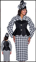 GMI 9212 2pc Scuba Knit Women Suit With Houndstooth Pattern