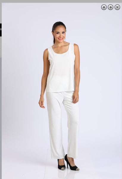 IC Collection 6394TP Women Casual Ivory Pant & Top Set You Can Wear With Almost Anything
