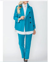 IC Collection 5545J 1PC Long Sleeve Pea Jacket