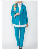 IC Collection 5545J 1PC Long Sleeve Pea Jacket