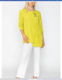 IC Collection 5718T 1PC 3/4 Length Sleeves Over Size Tunic Asymmetrical  Layered Tunic