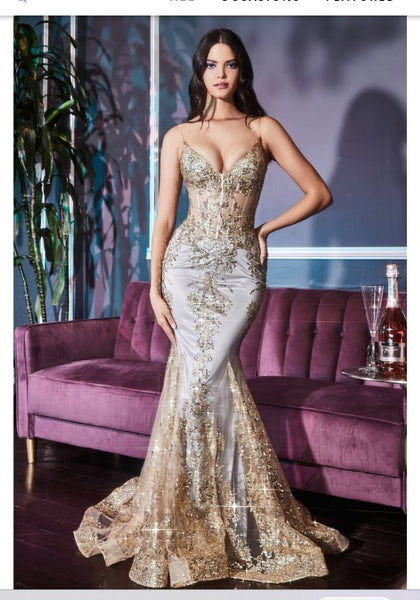 Divine J810 FITTED CORSET GOWN