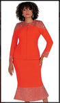 Liorah 7236 2pc Exclusive Knit Skirt Suit With Rhinestone Accents
