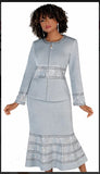 Liorah 7257 2pc Exclusive Knit Skirt Suit With Beautiful Rhinestone Design