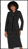 Liorah 7259 2pc Exclusive Knit Skirt Suit With Rhinestone Patterning