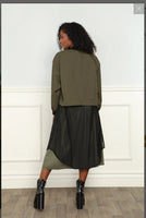 Luxe Moda LM-153 Multi media Olive/Black Jacket mixed with Mesh fabric