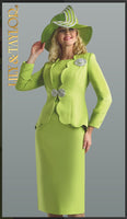 Lily And Taylor 4585-LIME 3pc Novelty Skirt Suit