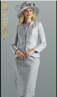Lily And Taylor 4644 3pc Silky Twill Women Skirt Suit