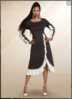 Love the Queen Style 17434,BLACK/WHITE, 1 Pc.Dress