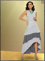 Love the Queen Style 17451,WHITE/BLACK,1 Pc. Dress