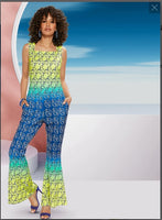 Love the Queen Style 17471,LIME/NAVY,1 Pc. Jumpsuit