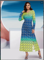 Love the Queen Style 17472,LIME/NAVY,1 Pc. Dress