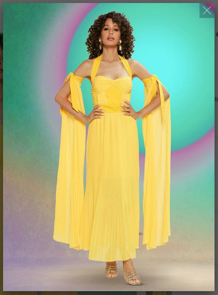 Love the Queen Style 17474,YELLOW,1 Pc. Dress