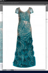 Aidan Mattox  MD1E203127 3D Floral Sequin Gown - Jazmine & Yazmine Designer Boutique