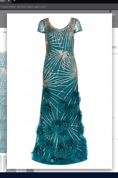 Aidan Mattox  MD1E203127 3D Floral Sequin Gown - Jazmine & Yazmine Designer Boutique