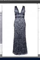 Aidan Mattox MD1E203445 Plunging Sequin Gown - Jazmine & Yazmine Designer Boutique