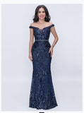 Nina Canacci 1404  Off The Shoulder Sleeveless Gown