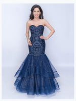 Nina Canacci 1407 Strapless Layered Mermaid Gown For Any Special Occasion