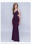 Nina Canacci 1452 Beaded V-neck Shimmer Fabric Trumpet Dress