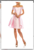 Odrella 4503 Light Pink Off-the-Shoulder A-Line Party Dress