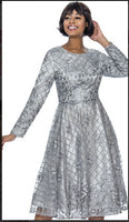 Terramina 7975 1PC Long Sleeve Lace Flare Dress