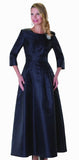 Tally Taylor 4497 1PC Long Sleeve Dress In Silk Look Fabric W/Rhinestone Brooch - Jazmine & Yazmine Designer Boutique