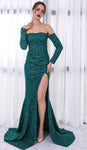 Emerald Green Sequin Gown - Jazmine & Yazmine Designer Boutique
