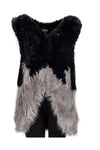 Sioni Two Toned Faux Fur Vest Jacket 10487 051 - Jazmine & Yazmine Designer Boutique